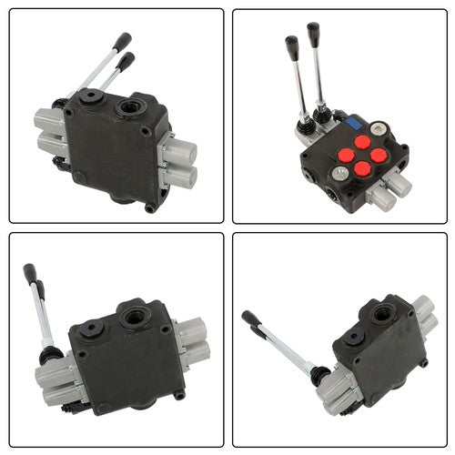 DURAFORCE 32 GPM 2 Spool 3600 PSI Hydraulic Directional Control Valve Double Acting SAE 16