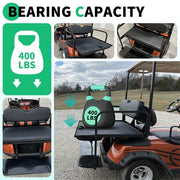 DURAFORCE For 1995-up EZGO TXT Rear Back Seat Kit with Fold Down Pad Black Cushions
