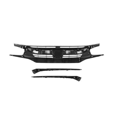 DURAFORCE Front Bumper Grille Grill W/Chrome Eyelid Molding For 2016-18 Honda Civic Sedan