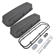 DURAFORCE 3-11/16" Tall Finned Valve Covers Polished Fits Chevy BBC 396-502 1965-1995