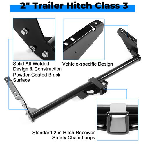 Class 3 Rear Bumper Towing Trailer Hitch Receiver 2 for Toyota Sienna 2004-2020