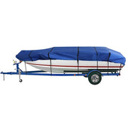 DURAFORCE 12ft Boat Cover - Waterproof Heavy Duty Towing Jon Boat Cover Blue 600D