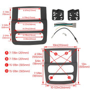 DURAFORCE Double Din Dash Install Bezel Panel Radio Mount Kit Fits 2002 03 04 05 Dodge Ram