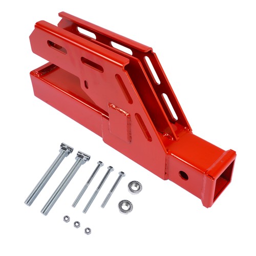 DURAFORCE Tractor Clamp on Trailer Hitch 2" Receiver Replace for most Tractor Bucket (Red)