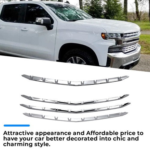Snap On Chrome Grille Trim Molding Covers for 19 21 Chevy Silverado 1500 LT RST