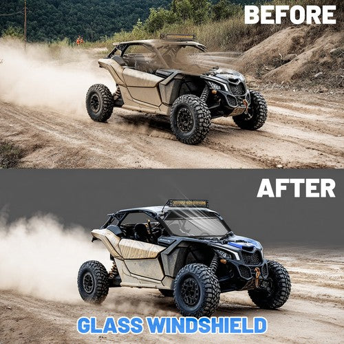 Glass Front Windshield With Wiper For Can-Am Maverick X3 DS RC 2017 2025 ATV UTV