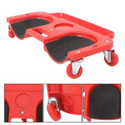 DURAFORCE Universal Rolling Knee Creeper/Pads with Tool Tray Holder + 5 Swivel Castors Red