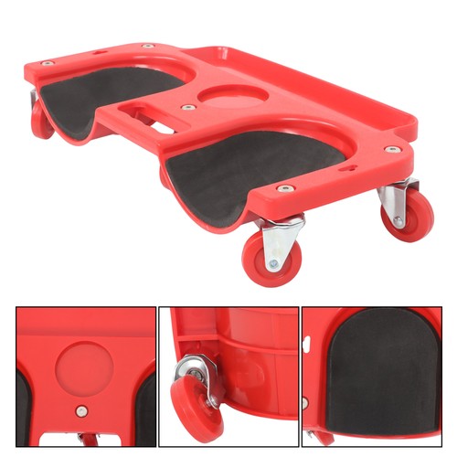 DURAFORCE Universal Rolling Knee Creeper/Pads with Tool Tray Holder + 5 Swivel Castors Red