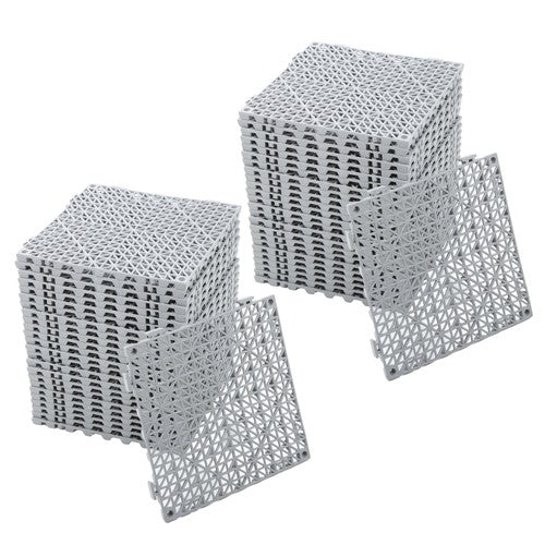 DURAFORCE 50PCS 12 x 12in Interlocking Drainage Floor Tiles Modular Interlocking Tile Gray