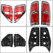 DURAFORCE Tail Light Set Fit FOR 2009-2014 Ford F150 F-150 Rear Body Lamps L+ R Halogen