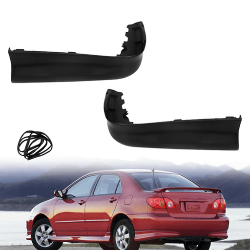 DURAFORCE Pair Rear Bumper Spoiler Splitter Lip Black Body Kit For 2003 04 Toyota Corolla