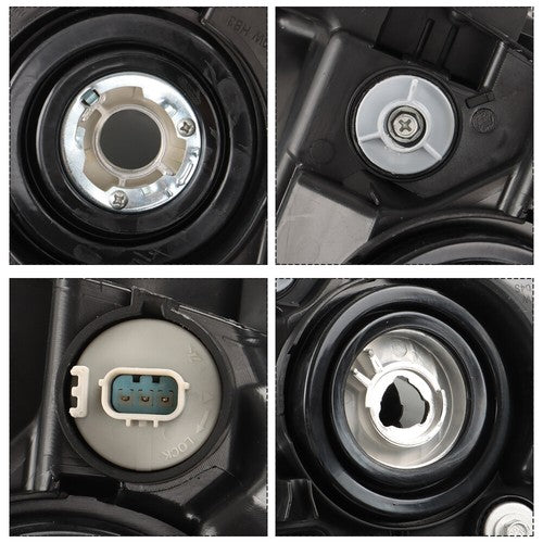 DURAFORCE Halogen Headlight Assembly For Honda CR-V 2015-2016 Black Driver/LH W/DRL Front