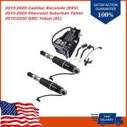 DURAFORCE Pair Rear Air Shock Struts + Compressor Pump For Chevy Tahoe GMC Yukon 2015-2019
