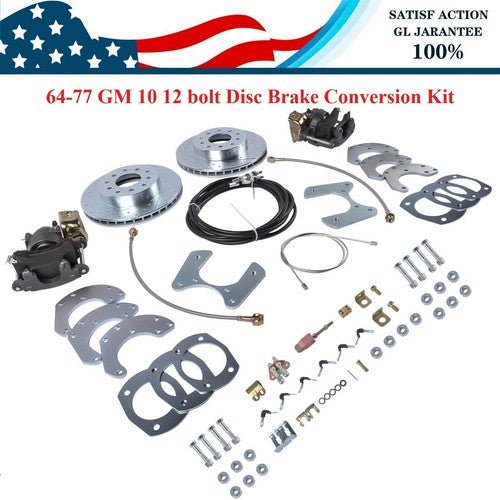 DURAFORCE For 1964-77 Rear Disc Brake Conversion Kit for 10 &12 Bolt for Chevrolet Pontiac