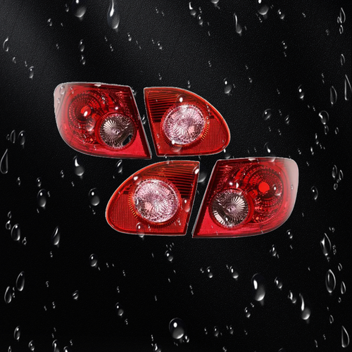 DURAFORCE 4PCS Rear Tail Lights Lamp Clear & Red Lens For 2003 04 2005-2008 Toyota Corolla