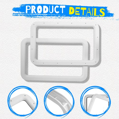15.7 x 24.8 White RV Entrance Door Window Frame for Camper Trailer
