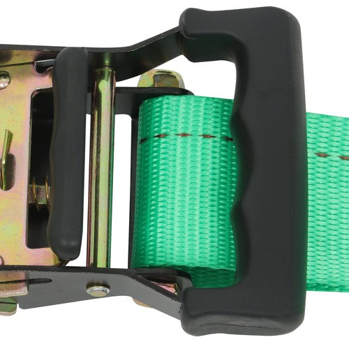 DURAFORCE Heavy Duty E Track System 2 Ratchet Straps 4 Wheel Chocks Mounting Kit Green