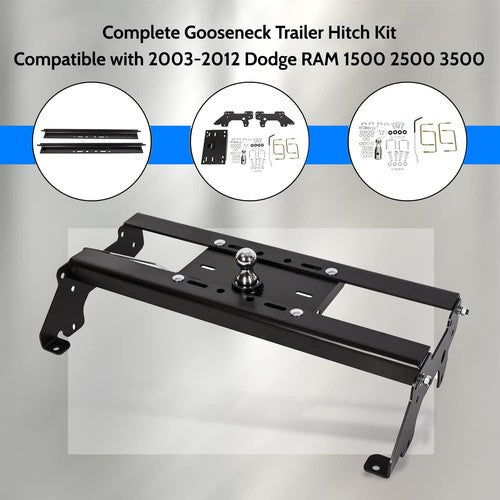 Underbed Gooseneck Trailer Hitch Kit for Dodge Ram 1500 2500 3500HD 2003 2012