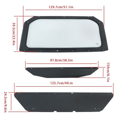 DURAFORCE Full Glass Windshield W/O wiper 17-24 For Can-Am Maverick X3 XDS XRS- UV Protect