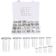 DURAFORCE Metric M3-M8 + SAE 6-32-1/4-20 Aluminum Rivet Nut Rivnut Nutsert Kit 300Pcs