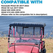DURAFORCE FOR 2005-2023 KAWASAKI MULE 610 600 SX 4X4 BLACK HARD TOP ROOF KAF600-005B