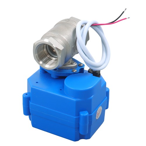 DURAFORCE Solid Motorized Ball Valve 1/2in Full Port SS 9-24V AC/DC NC Auto Return