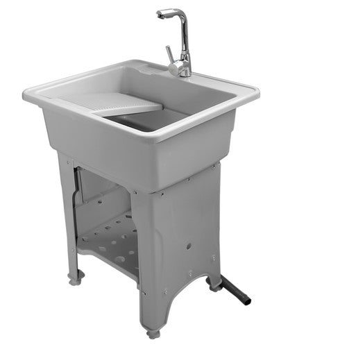 DURAFORCE 80 Freestanding Sink Commercial Laundry & Utility Room Sinks with Faucet Gray