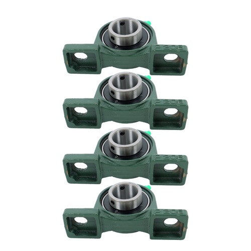 DURAFORCE 4 Pcs UCP208-24 Pillow Block Bearing Solid Base 1-1/2" Bore Self-Aligning