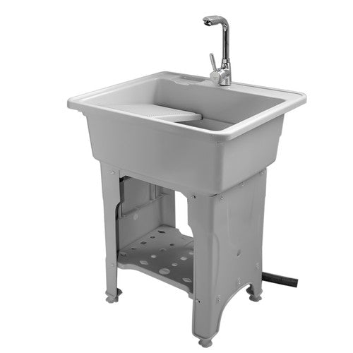 DURAFORCE 80 Freestanding Sink Commercial Laundry & Utility Room Sinks with Faucet Gray