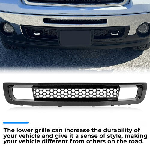 Lower Bumper Mesh Grille Gloss Black for 07-13 Sierra 1500 Denali Pickup