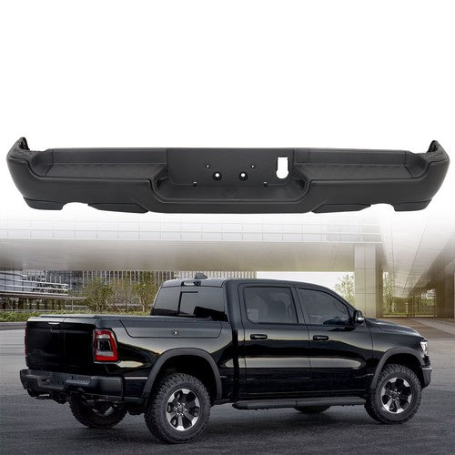 DURAFORCE Rear Bumper w/ Vent w/o Sensor Holes Black Metal Suitable For RAM 1500 2019-2022