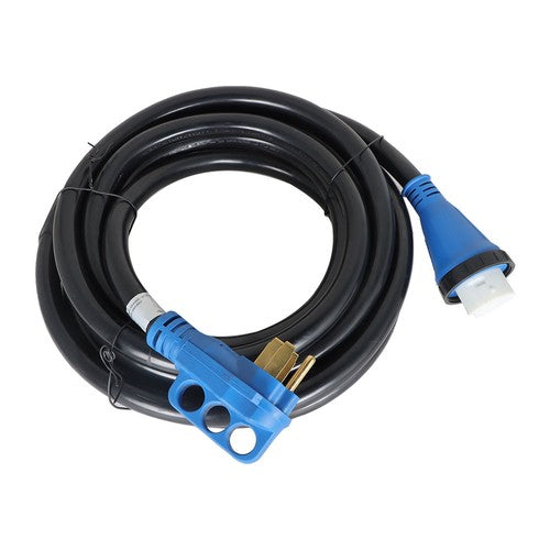 DURAFORCE RV Extension Cord 50Amp 25FT Power Inlet Box Combo Kit Twist Lock+LED NEMA14-50P