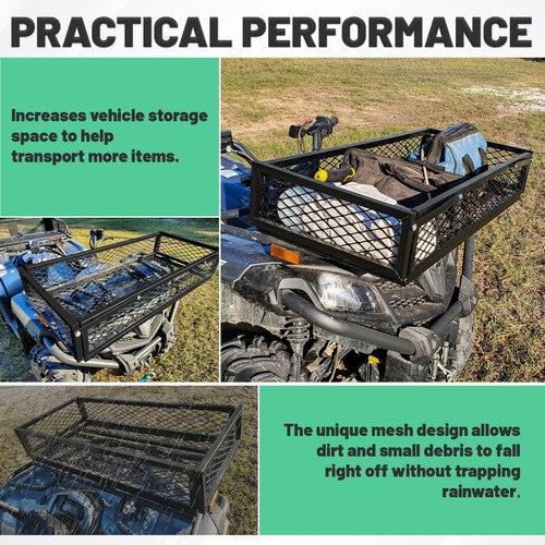 DURAFORCE Universal For ATV Front&Rear Drop Cargo Basket Rack Storage Carrier Hauler 2 PCS