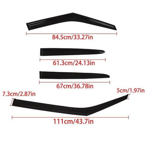 DURAFORCE For 2011-2017 Hyundai Sun Rain Guard Vent Deflectors 4X Window Visors