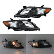 DURAFORCE Headlights Black Fog Lights+Switch Kit For 10-11 Toyota Camry SE Left+Right Side