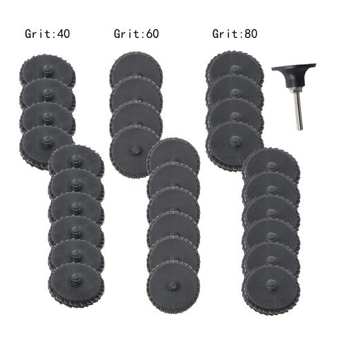 DURAFORCE 30 PCS 2 Inch Mixed Curved Roll Lock Quick Change Sanding Discs 40/60/80 Grit