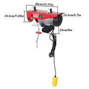 DURAFORCE 1760lbs Wired Remote Control Winch Overhead Crane Electric Wire Hoist