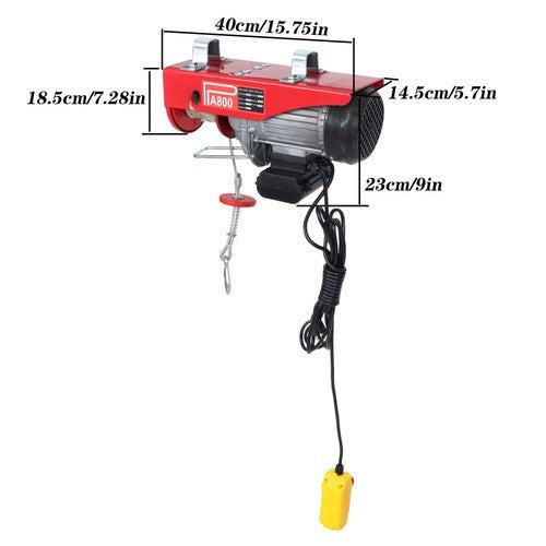 DURAFORCE 1760lbs Wired Remote Control Winch Overhead Crane Electric Wire Hoist