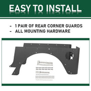 DURAFORCE Rear Corner Rocker Guard Body Armor Powder Coated For 1997-2006 Jeep Wrangler TJ