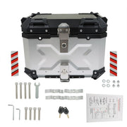 DURAFORCE Motorcycle Aluminum Trunk Rear Top Case Luggage Tour Tail Tool Box Lock 45L NEW