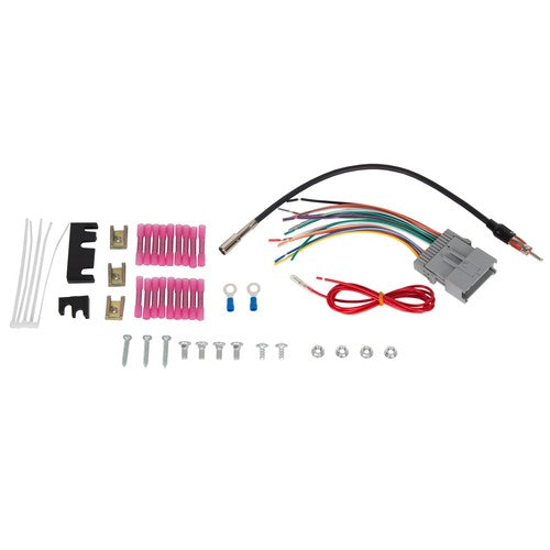 Double Din Stereo Radio Install Dash Kit with Antenna Adapter Wire Harness for GMC