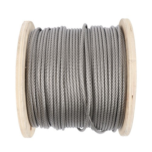 DURAFORCE 3/16In 7x19 T304 Stainless Steel Cable 500FT Wire Rope 3700lb Fracture Strength