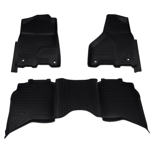 DURAFORCE TPE Floor Mats Front LH & RH Fits Dodge Ram 1500 2500 3500 Crew Cab 2013-2018