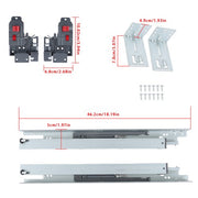 DURAFORCE 1 Pairs Undermount Drawer Slides 18 inch Undermount Soft Close Drawer Slides