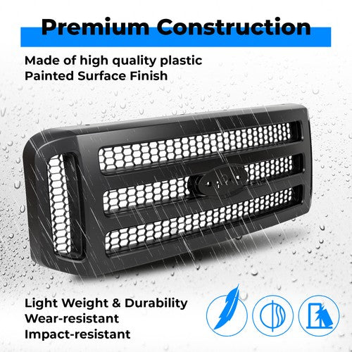 Black Painted Grille Assembly For Ford 05-07 F250 F350 Super Duty Part FO1200457