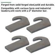DURAFORCE 4 Mounting Brackets for Pin Type over the Bucket Loader Pallet Forks Weld 6500lb