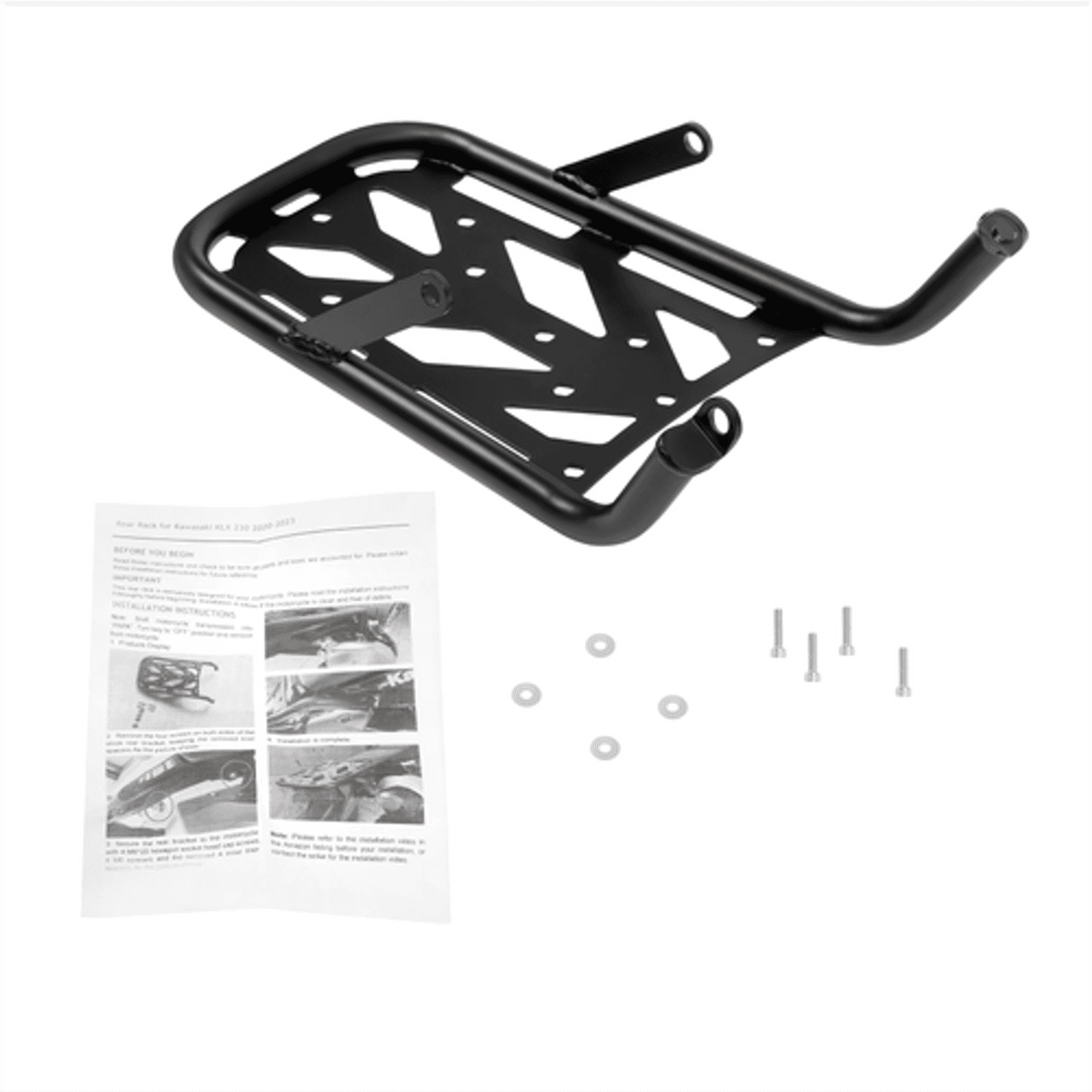 For Kawasaki KLX 230 20-24 New Motorcycle Rear Rack Luggage Storage Ra ...
