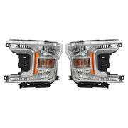 DURAFORCE Fit For Ford F-150 2018 2019 2020 LH+RH Headlights Headlamps Clear Lens Halogen