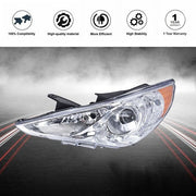 DURAFORCE 2x For Hyundai Sonata 11-14 Chrome Housing Amber Corner Projector Headlights