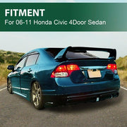 DURAFORCE For 06-11 Civic 4DR Sedan Gloss Black Painted Mugen Style RR Trunk Wing Spoiler